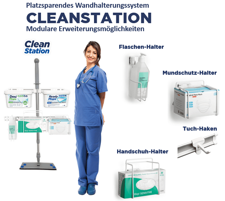 CleanStation – platzsparendes Wandhalterungssystem mit modularen Erweiterungen